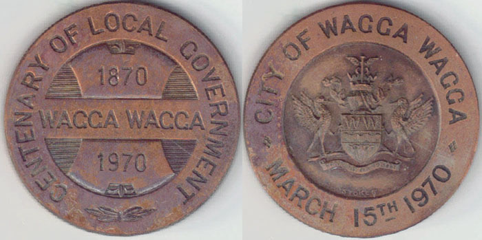 1970 Australia 100 Years Wagga Wagga Medallion A005908*